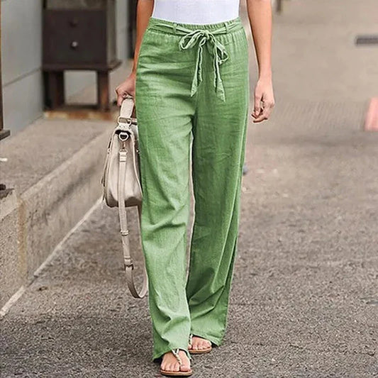 Ardelle Cotton-Linen Ankle Trousers
