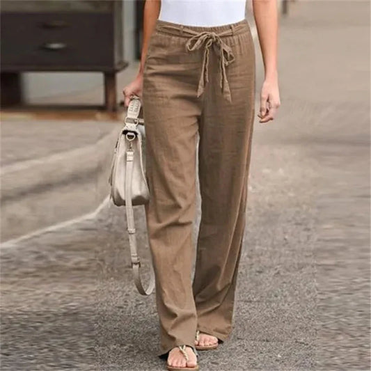 Ardelle Cotton-Linen Ankle Trousers